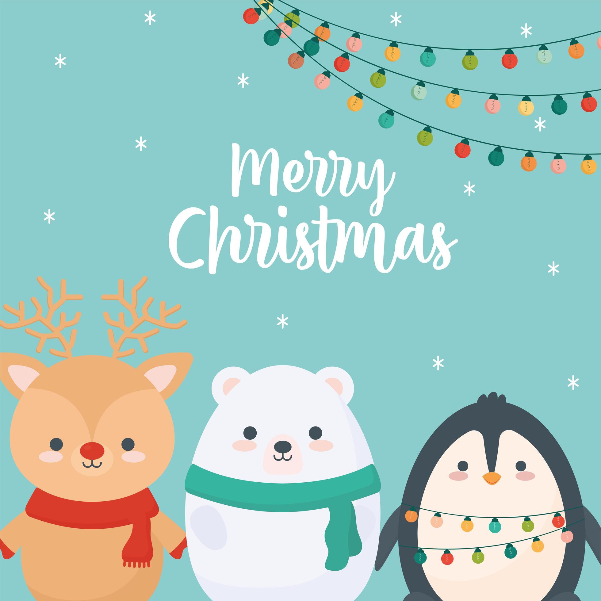 merry christmas animals 4429313 Vector Art at Vecteezy