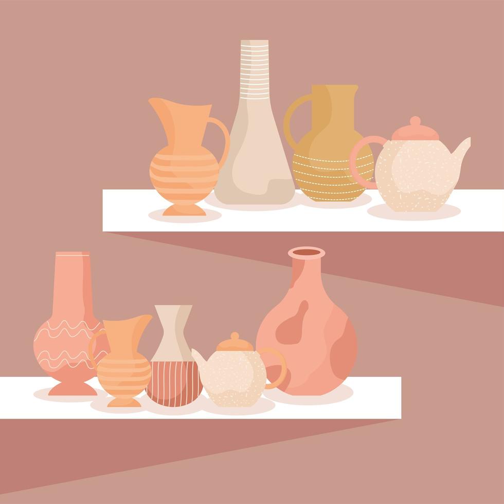 diseño de tarros de cerámica vector