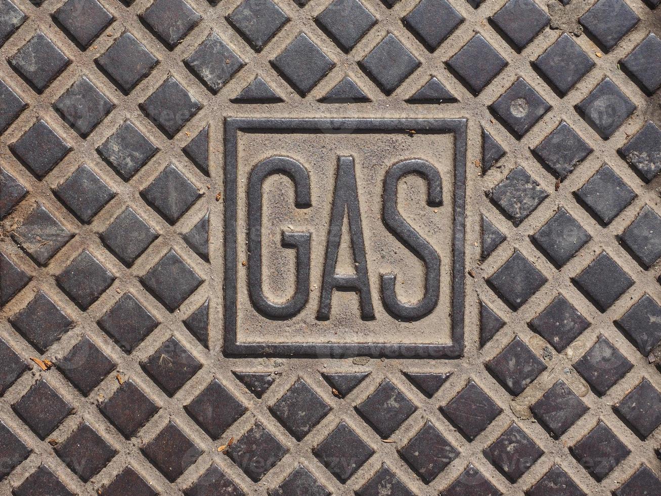 Gas manhole grid photo