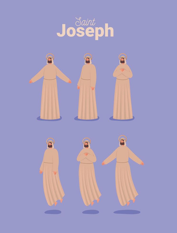 six saints josephs vector
