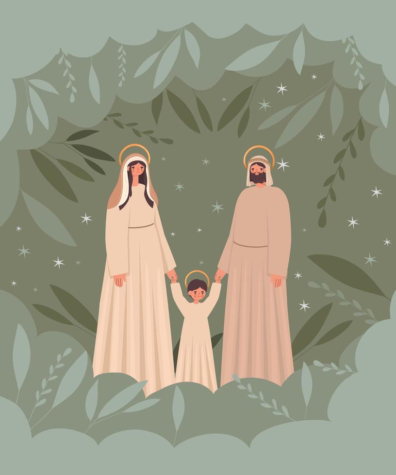 card of holy family vector