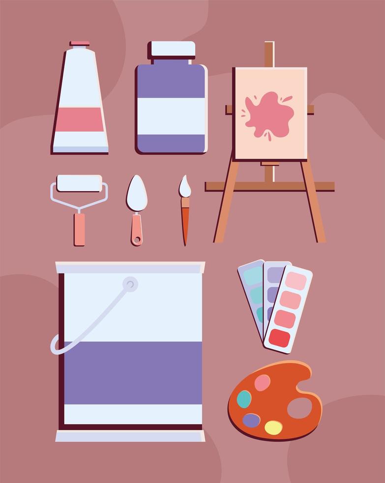 nueve iconos de arte vector