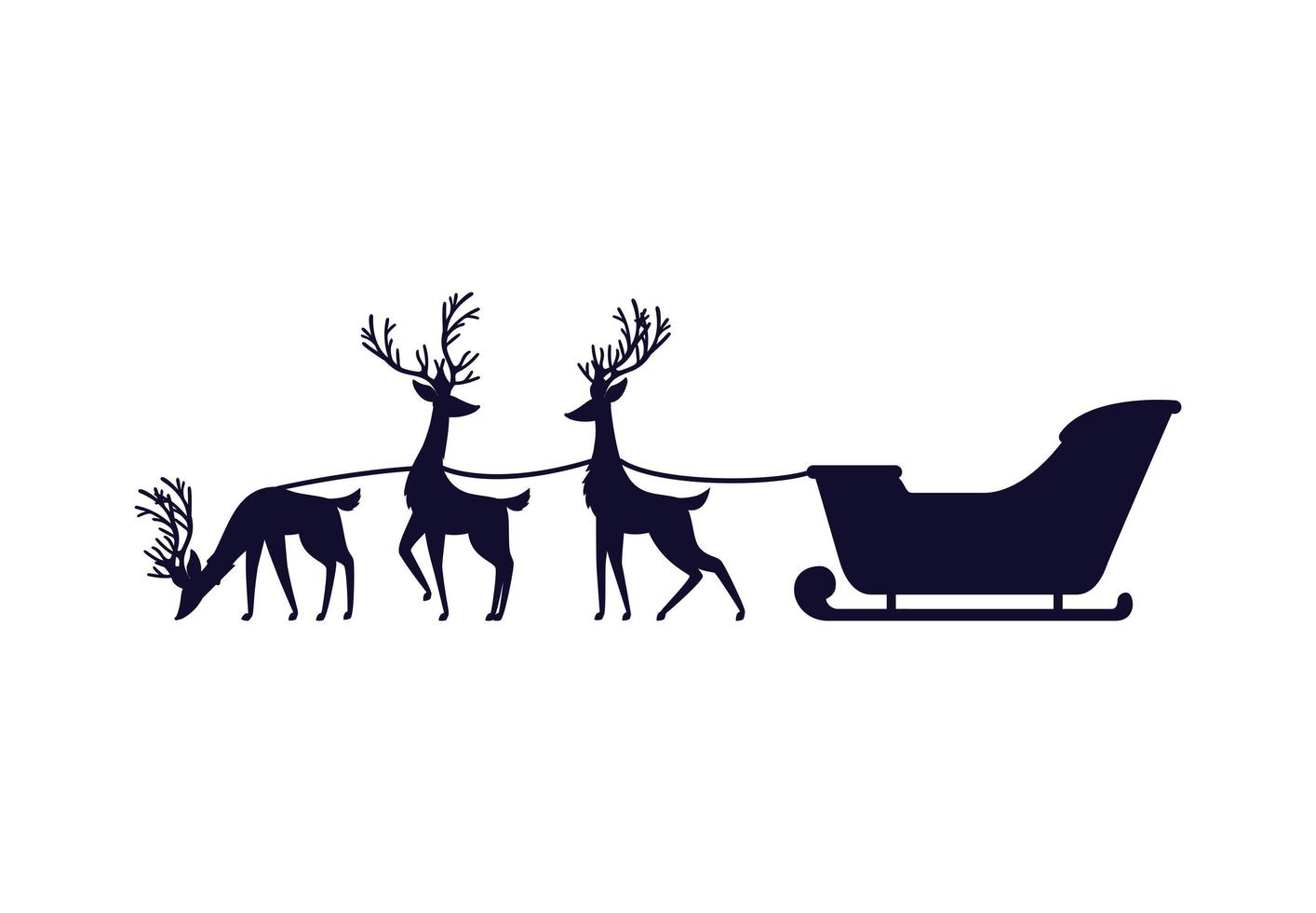 santa sleigh design vector