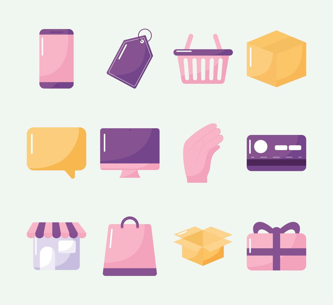 twelve online sale items vector