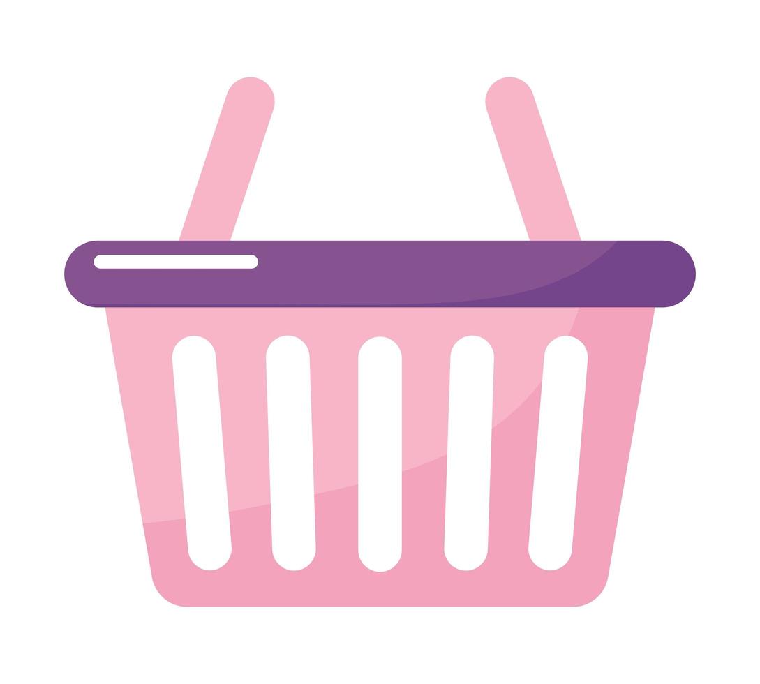 purple basket shopping vector