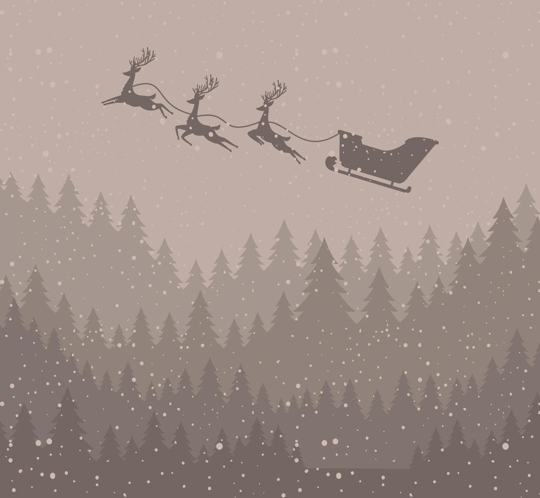 beautiful santa sleigh vector