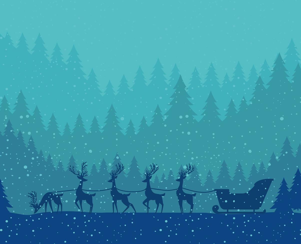 pretty santa sleigh vector