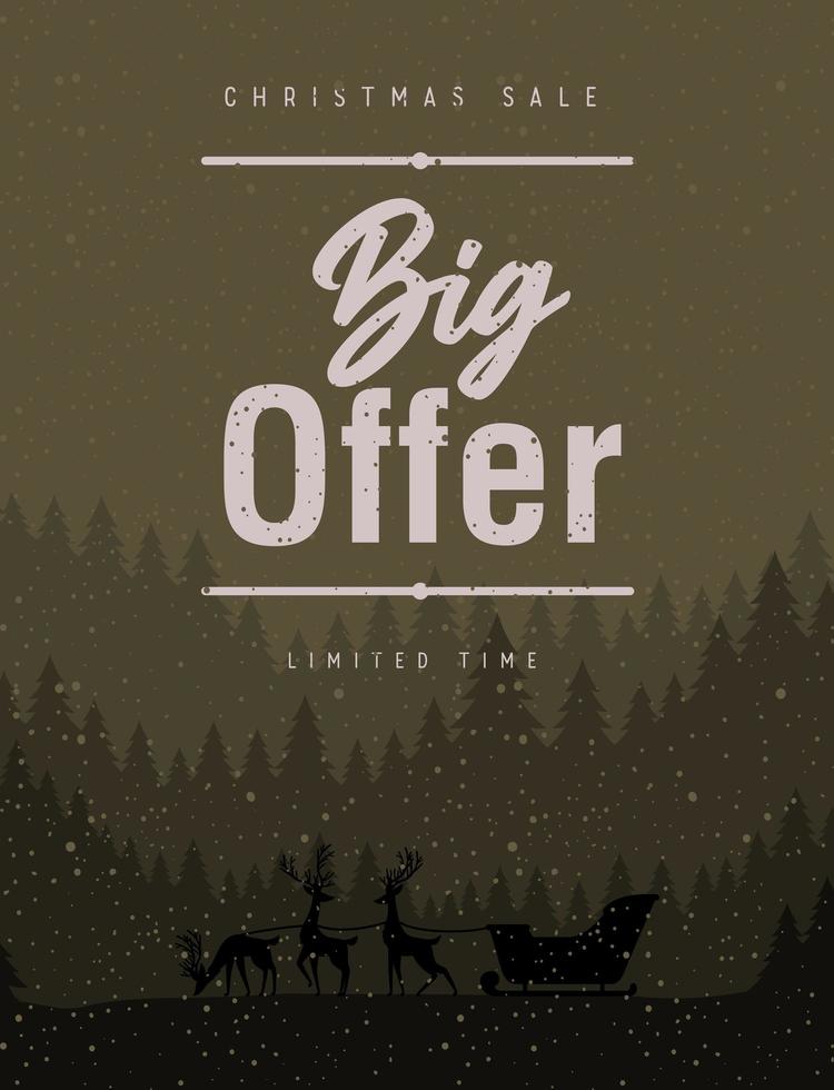 christmas sale big offer vector