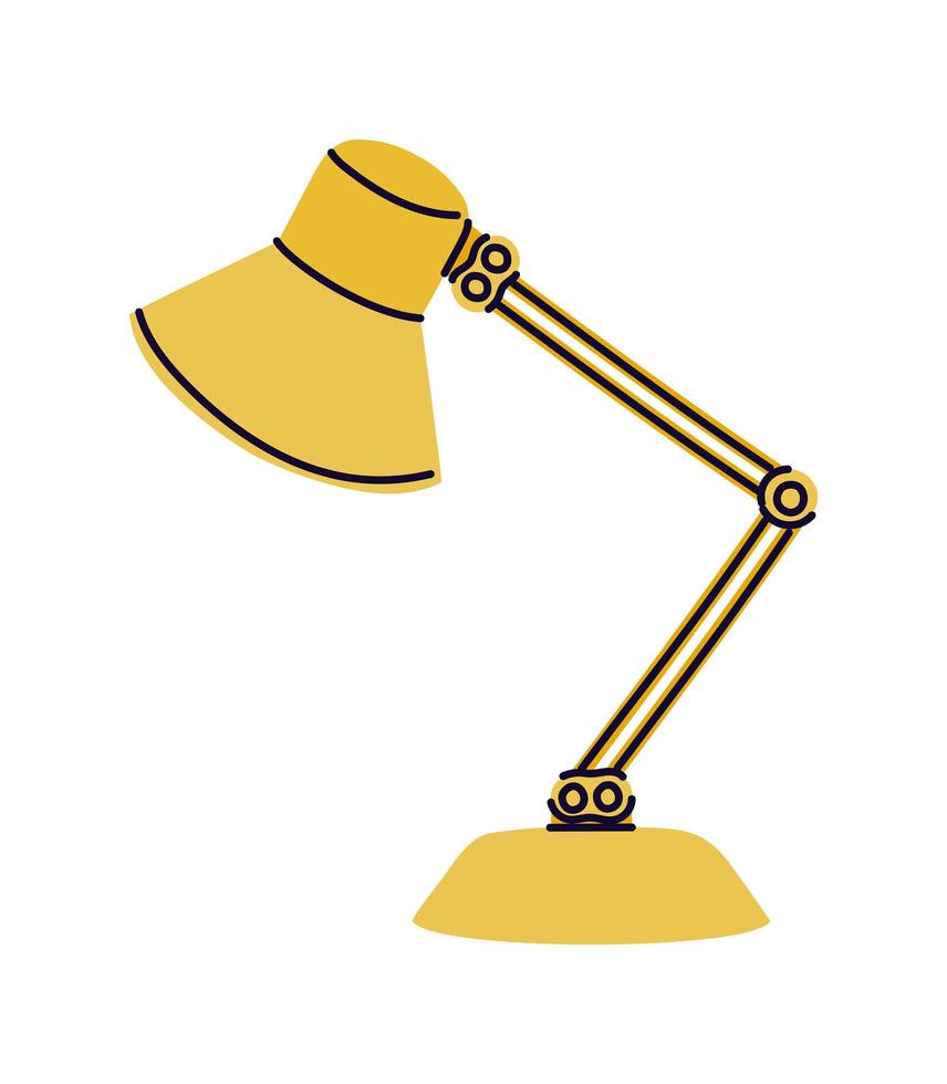 yellow desk lamp vector