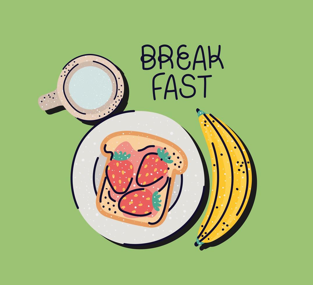 beautiful breakfast poster vector