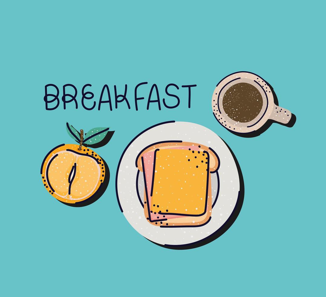 cute breakfast illustration vector