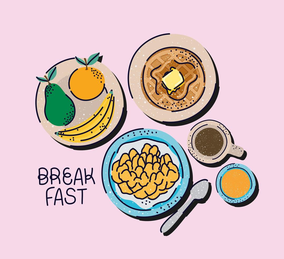 beautiful breakfast illustration vector