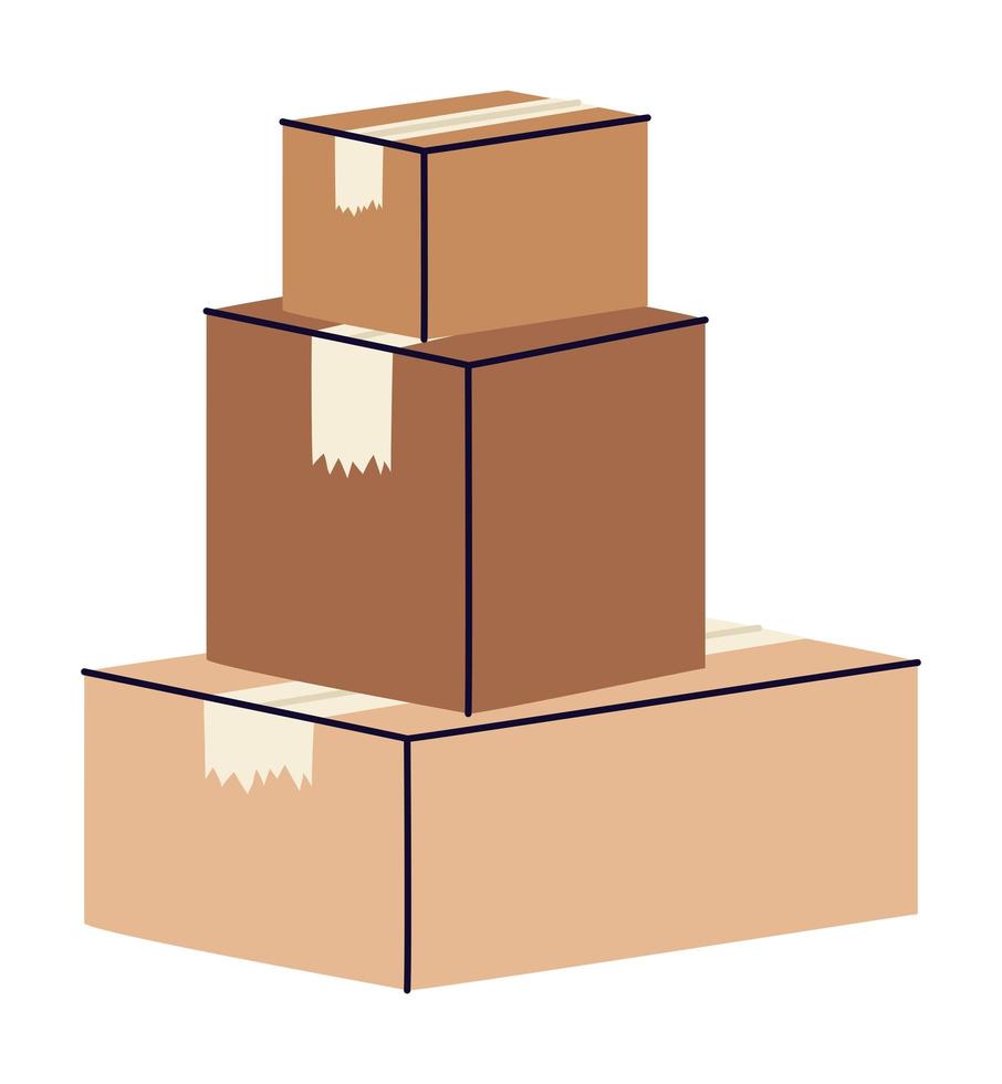 closed boxes pile vector