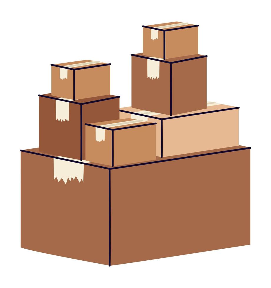 ilustración de pila de cajas vector