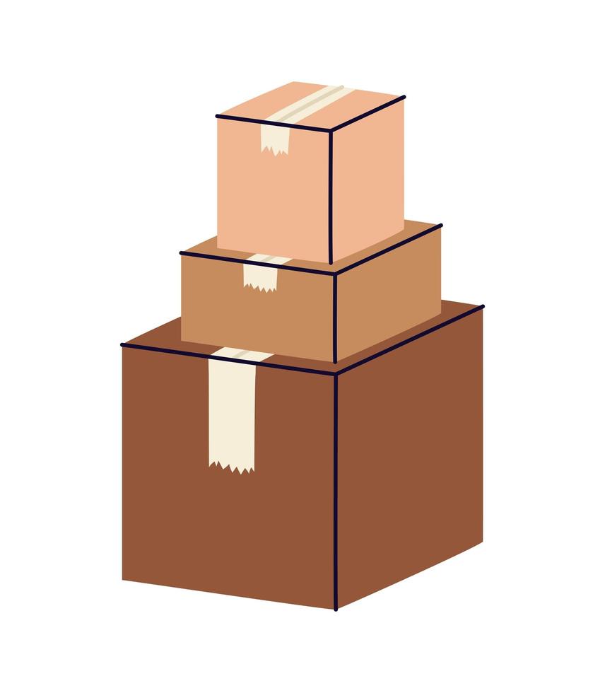 ilustración de pila de cajas vector