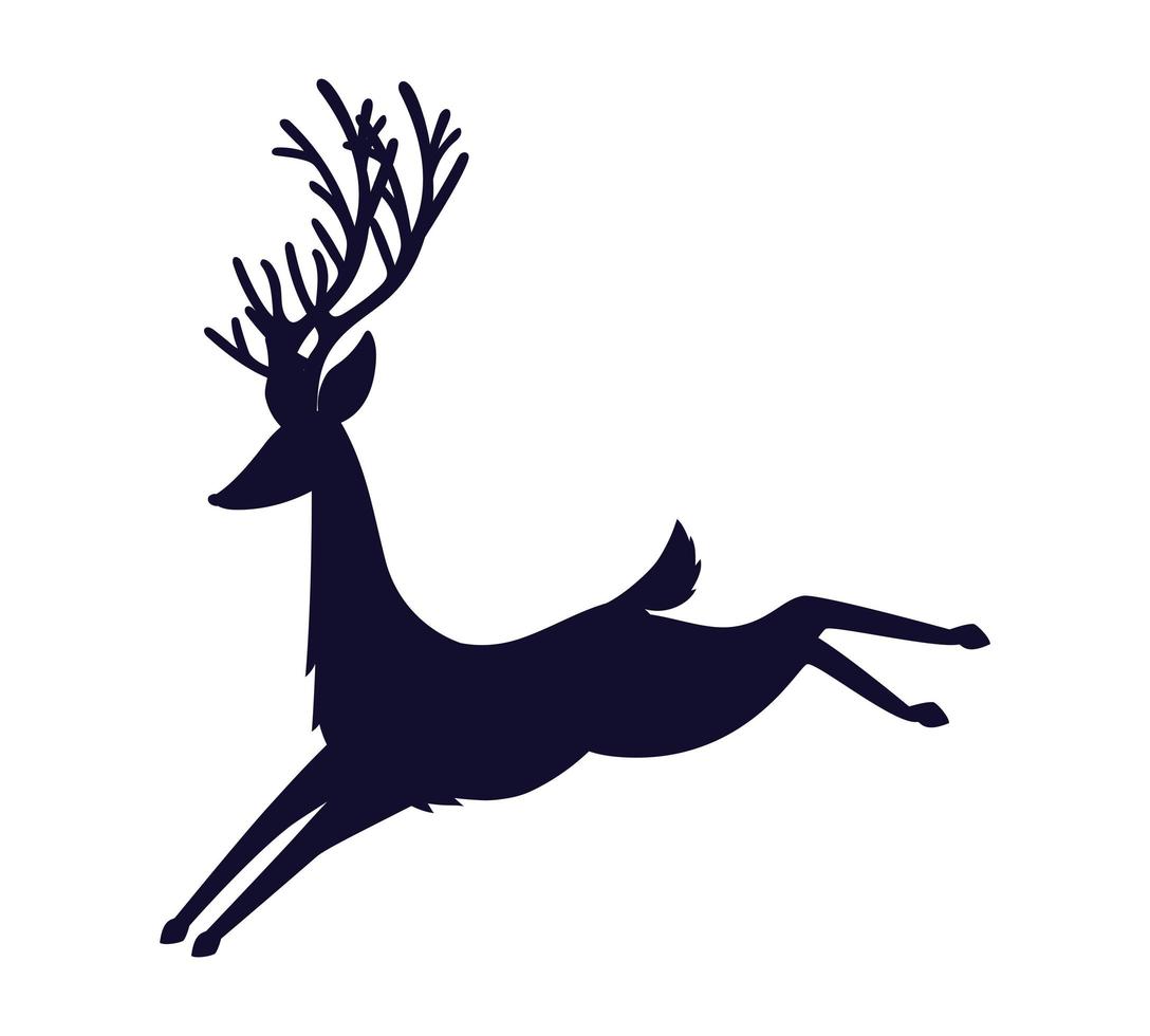 reindeer silhoutte icon vector