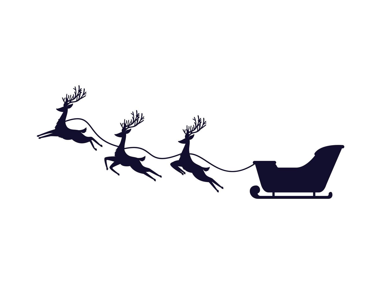 santa sleigh illustration vector