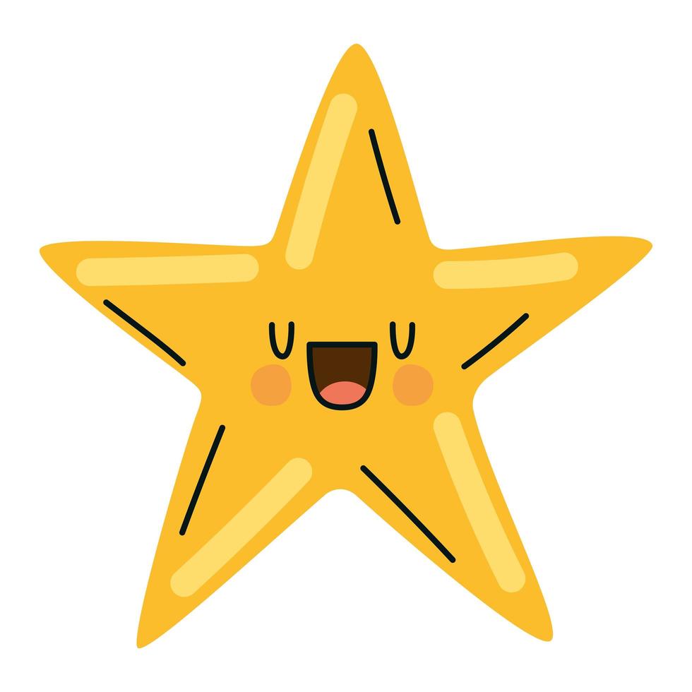 golden smiling star vector
