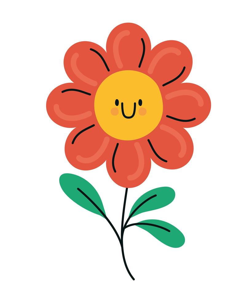 feliz flor amarilla vector