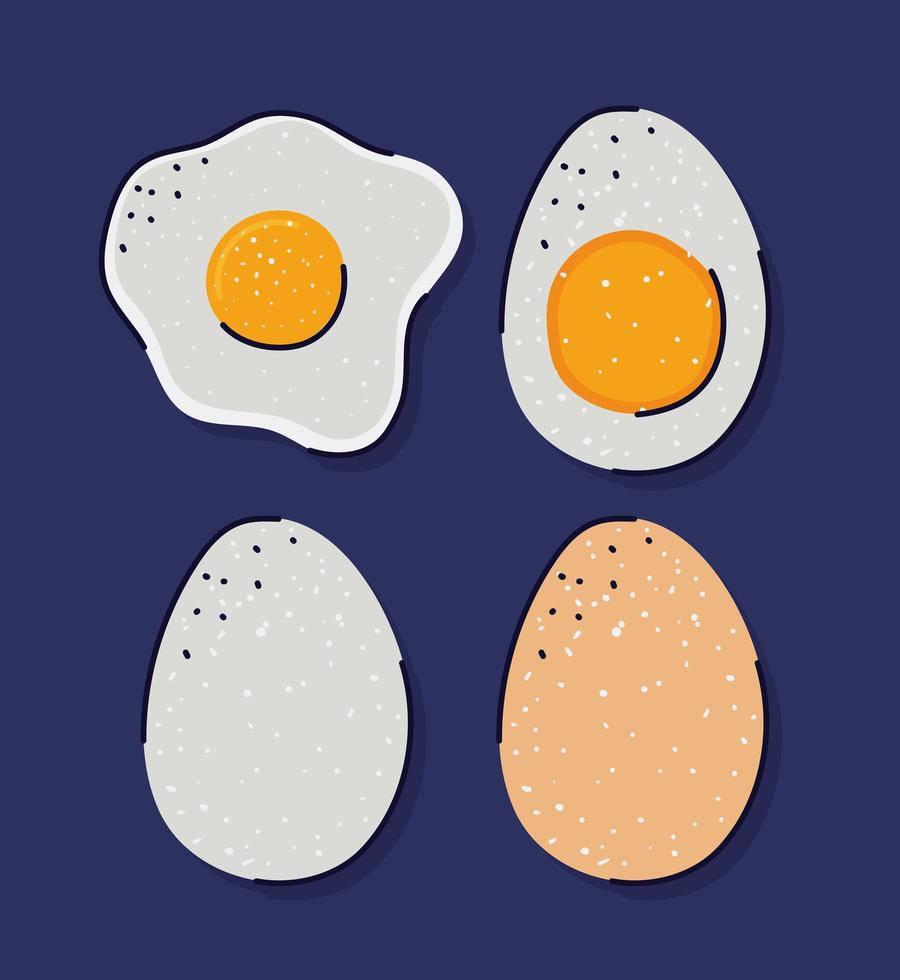 four nice eggs vector
