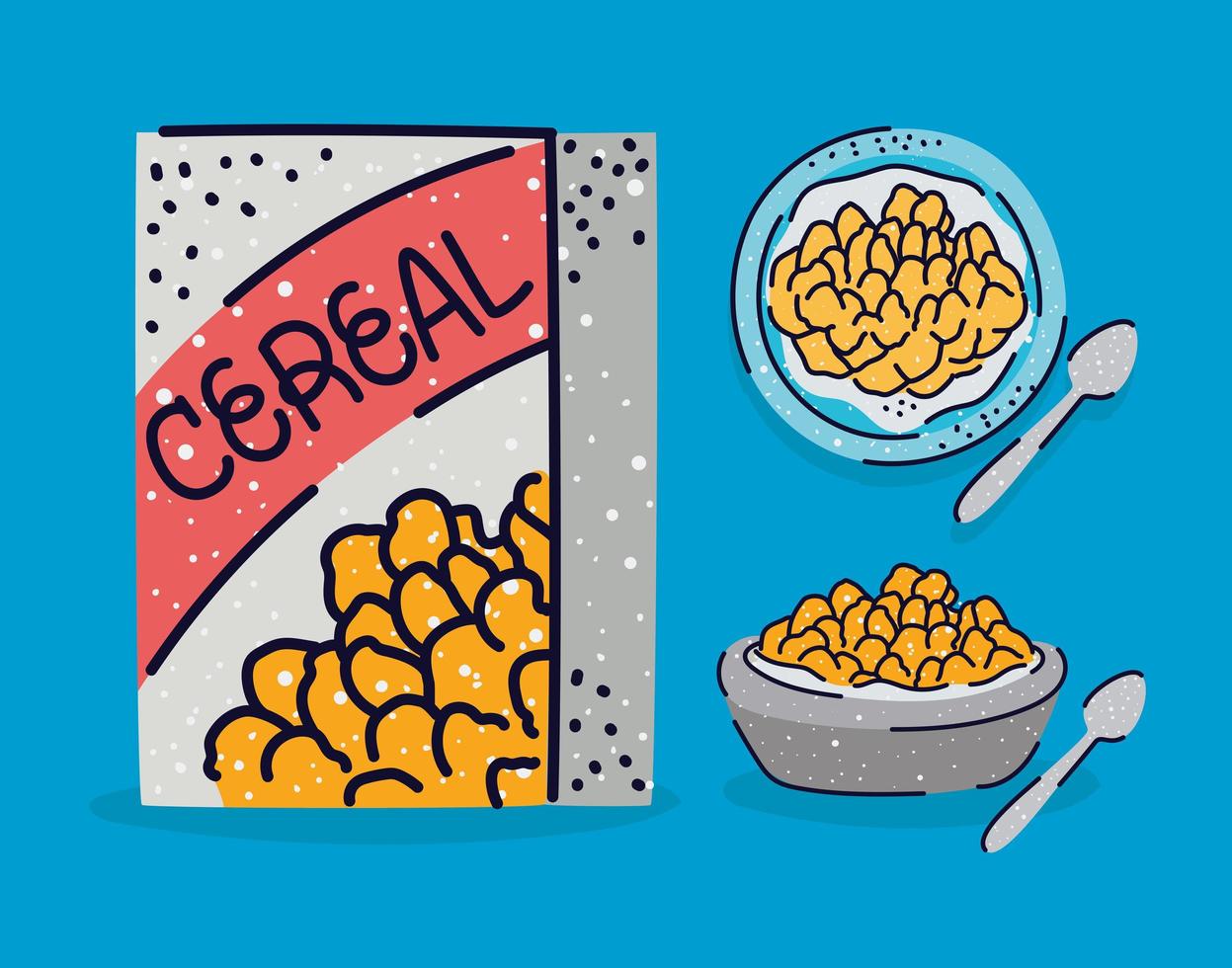 pretty cereal items vector