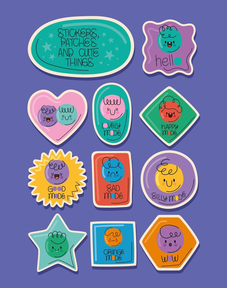 ten cute things vector