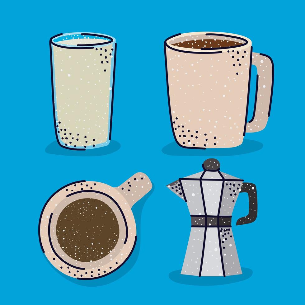nice beverages items vector