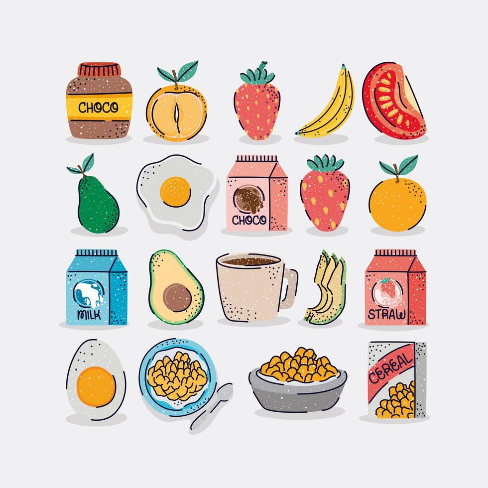nice breakfast items vector