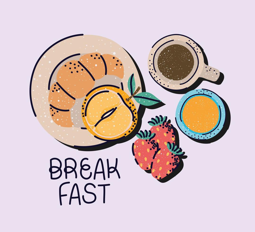 good breakfast card vector