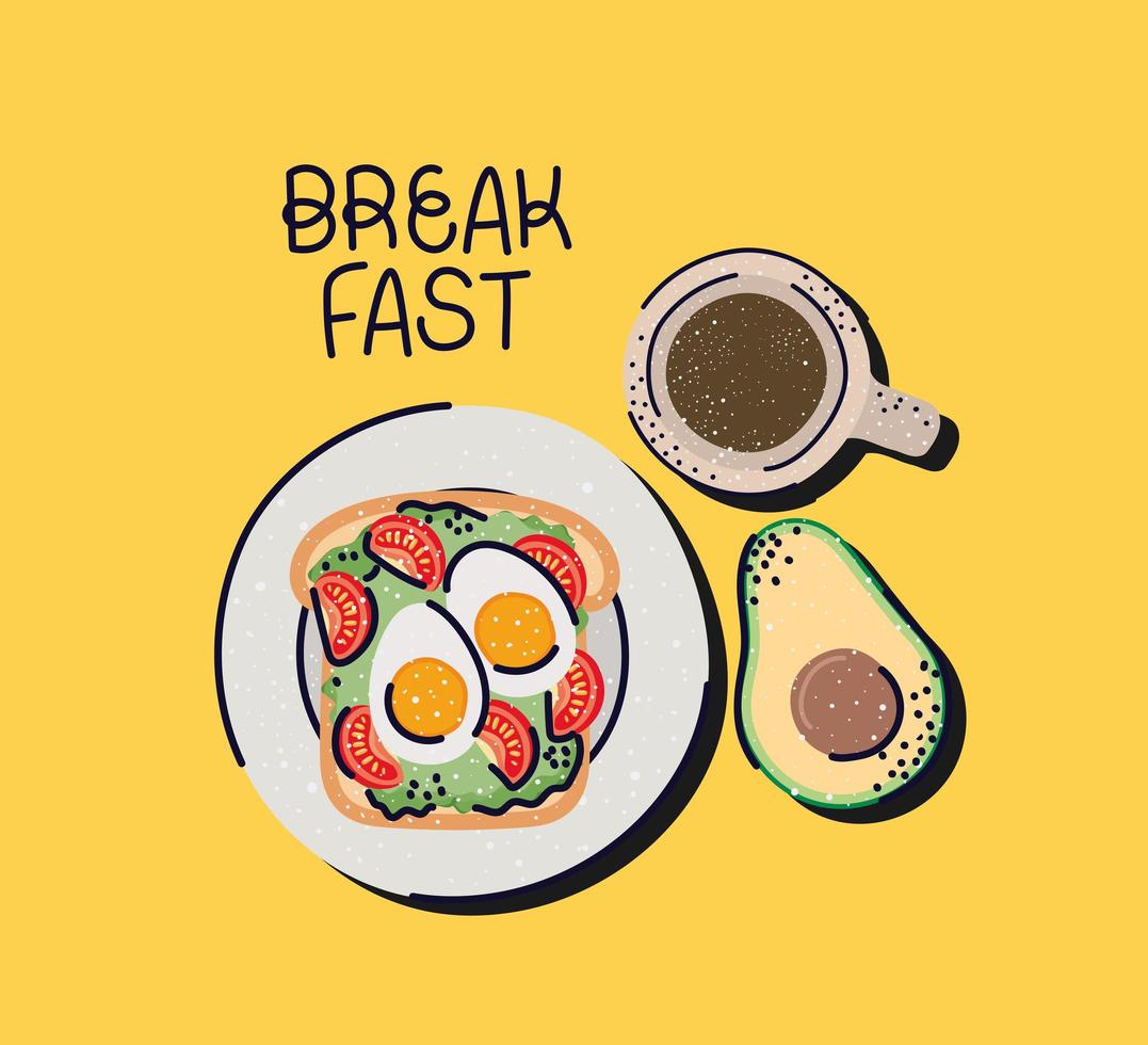 cute breakfast cartel vector