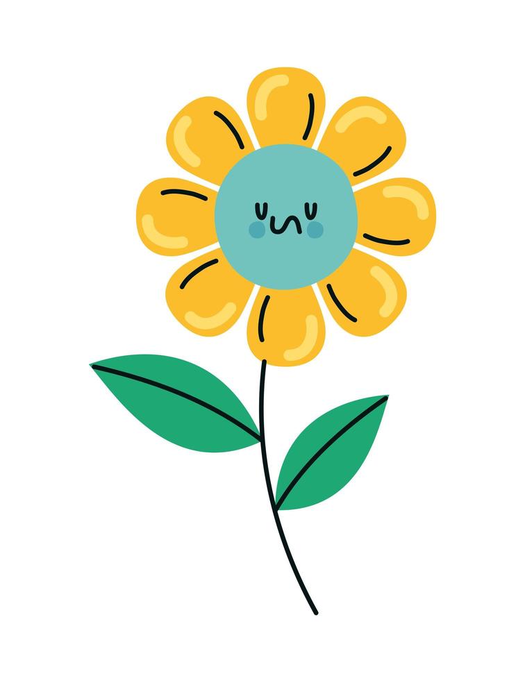 angry flower design vector