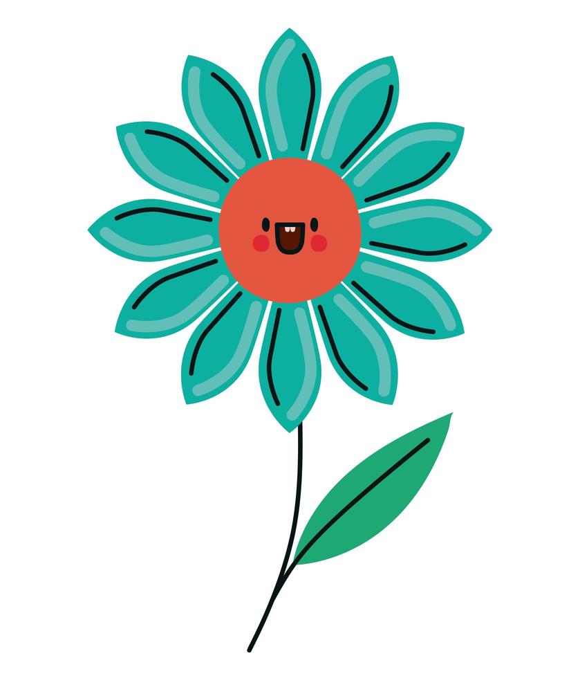 happy red flower vector