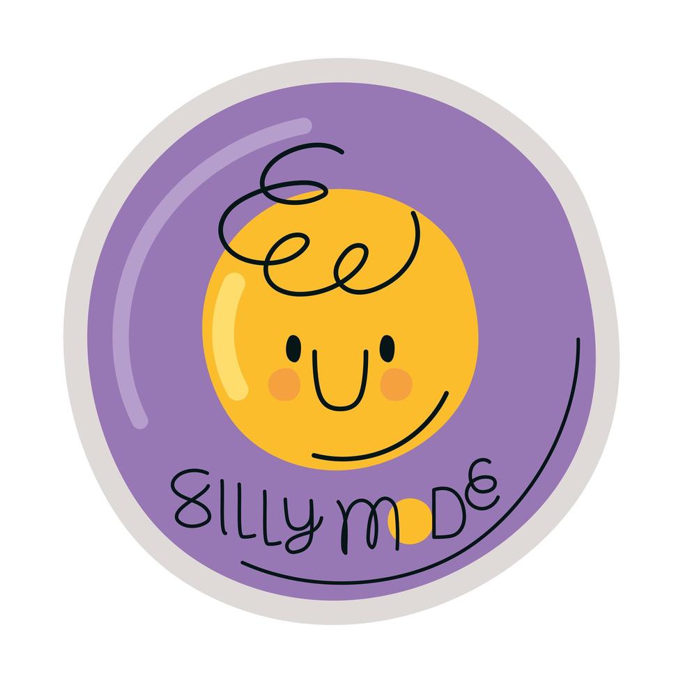 silly mode sticker vector