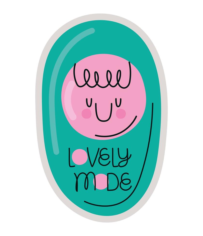 lovely mode sticker vector