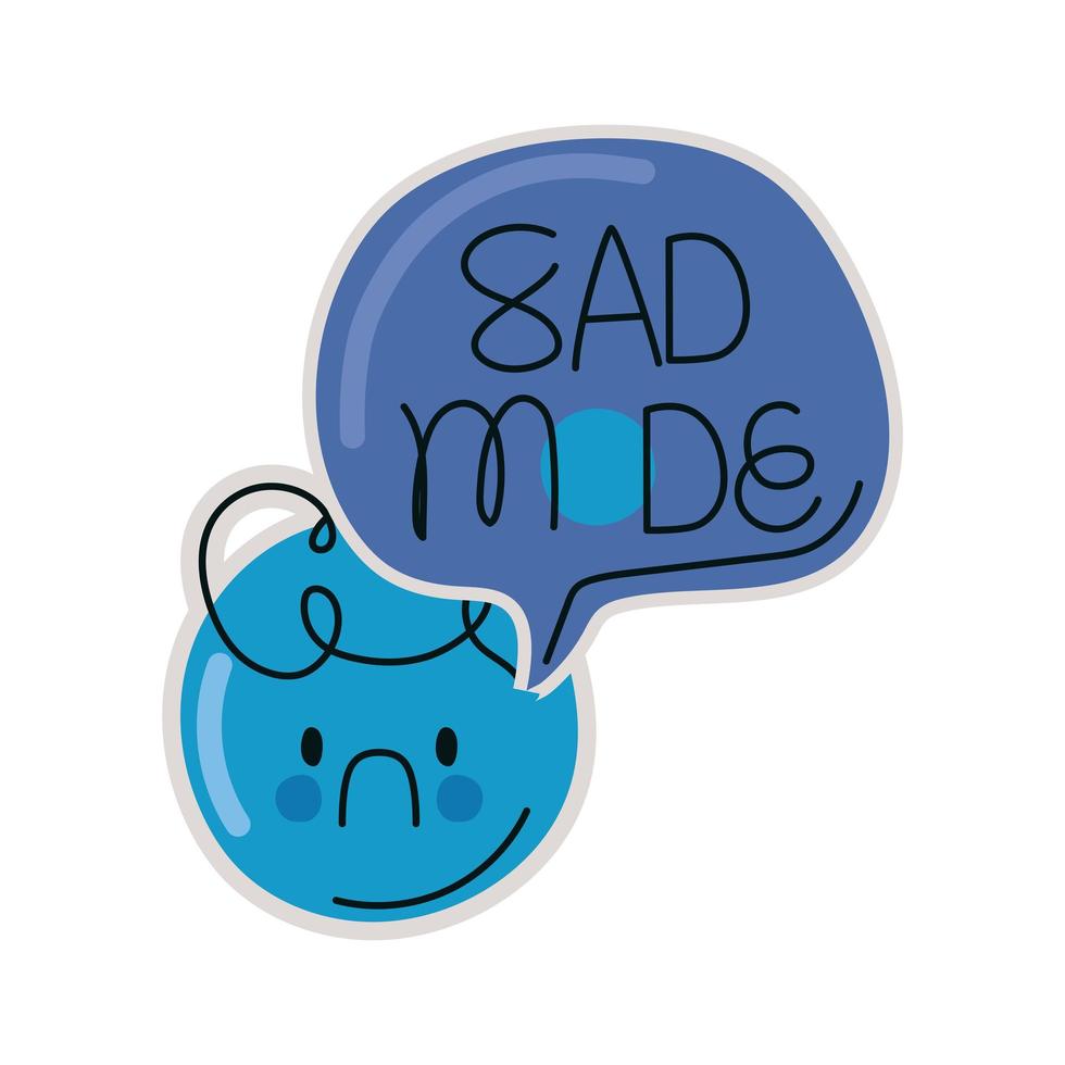 sad mode badge vector