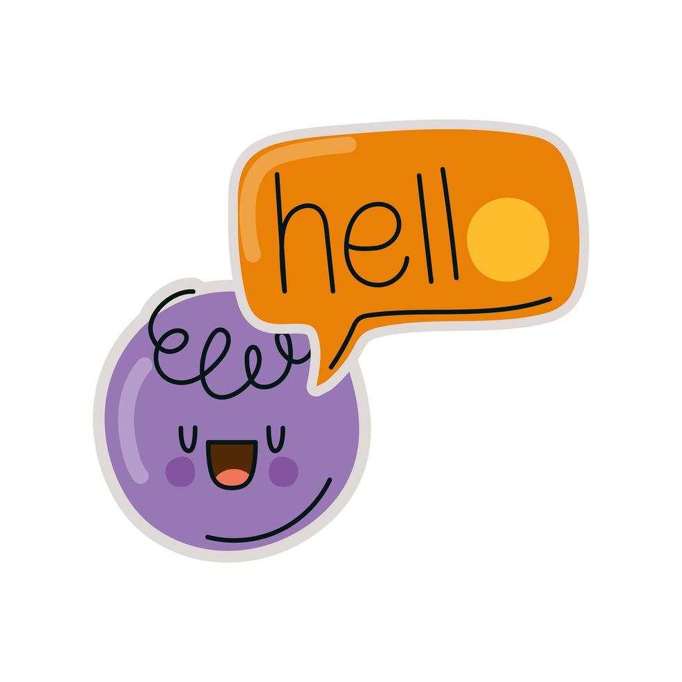 hello sticker illustration vector