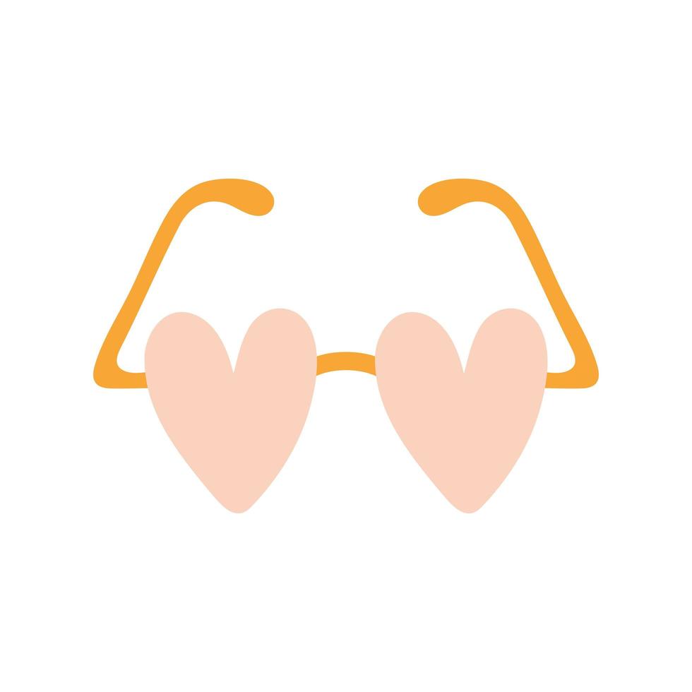 sunglasses with heart shape on a white background vector