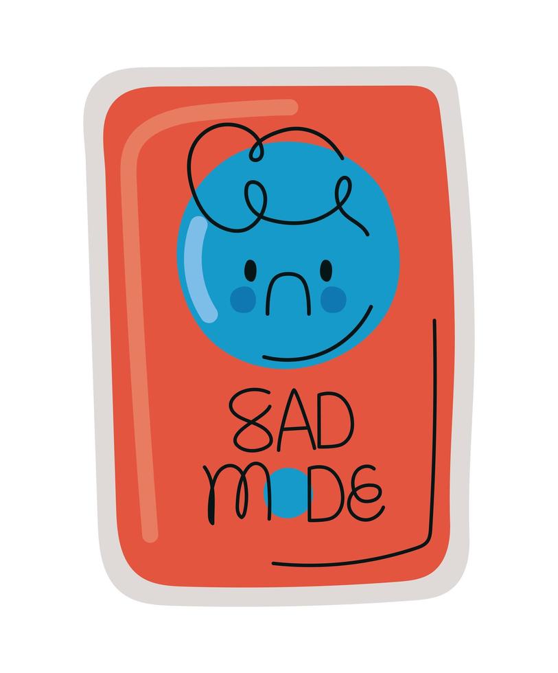 sad mode sticker vector