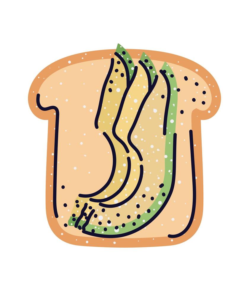 bread and avocado vector