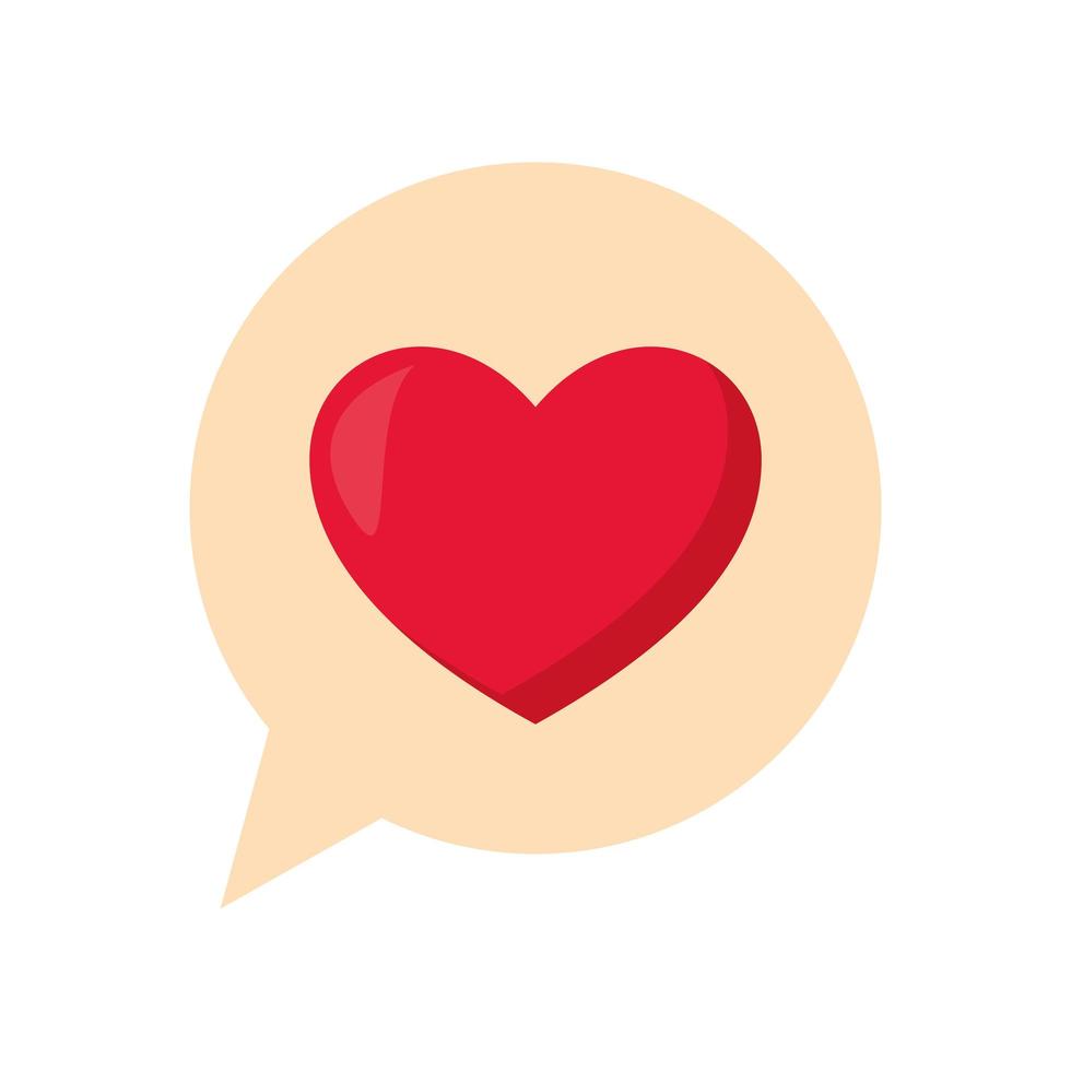 message bubble with yellow color and one heart in the middle of it vector