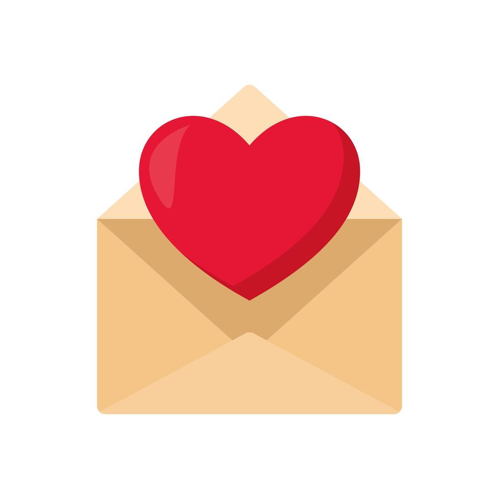 envelope with one heart coming out of it vector