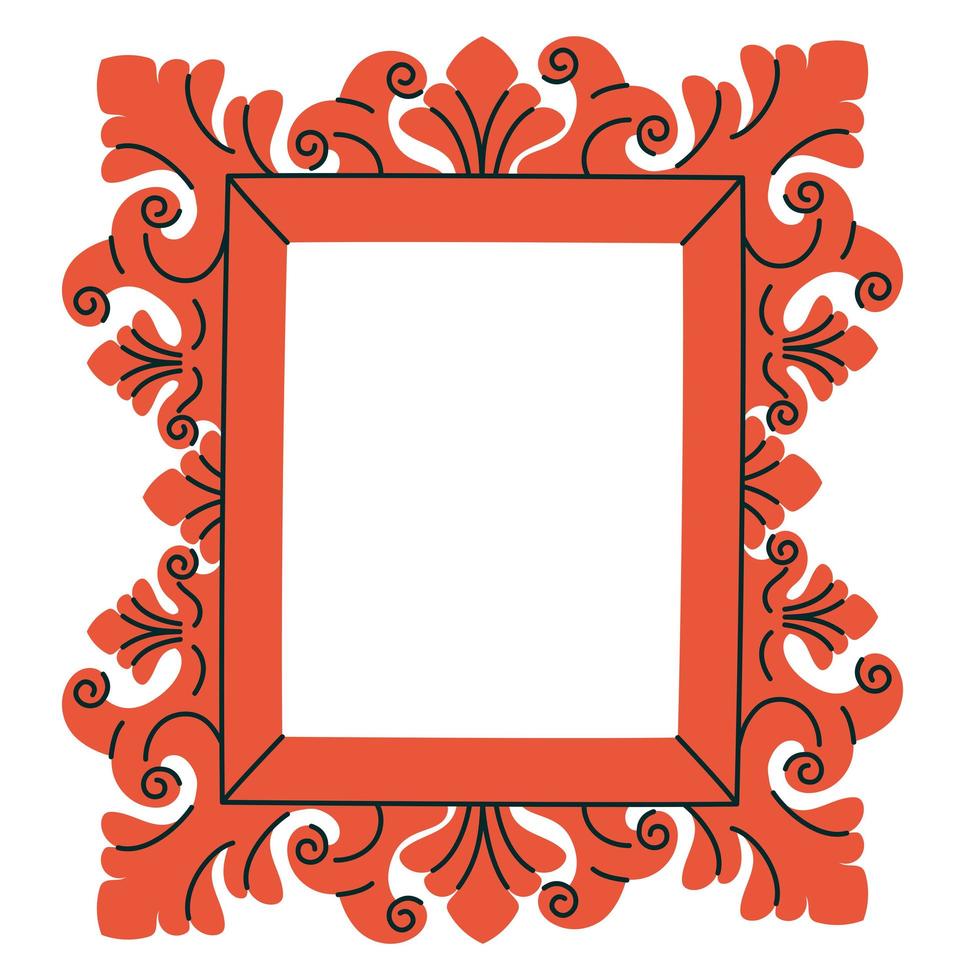 pretty red frame vector