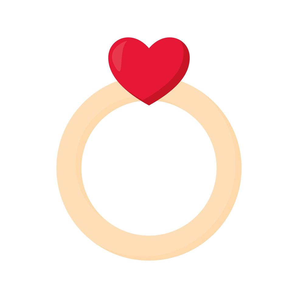 ring with one heart in the top of it vector