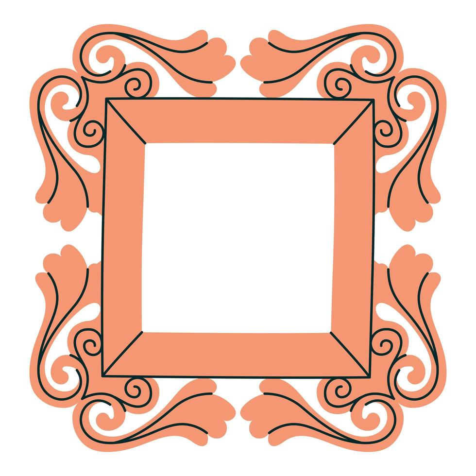 pretty brown frame vector