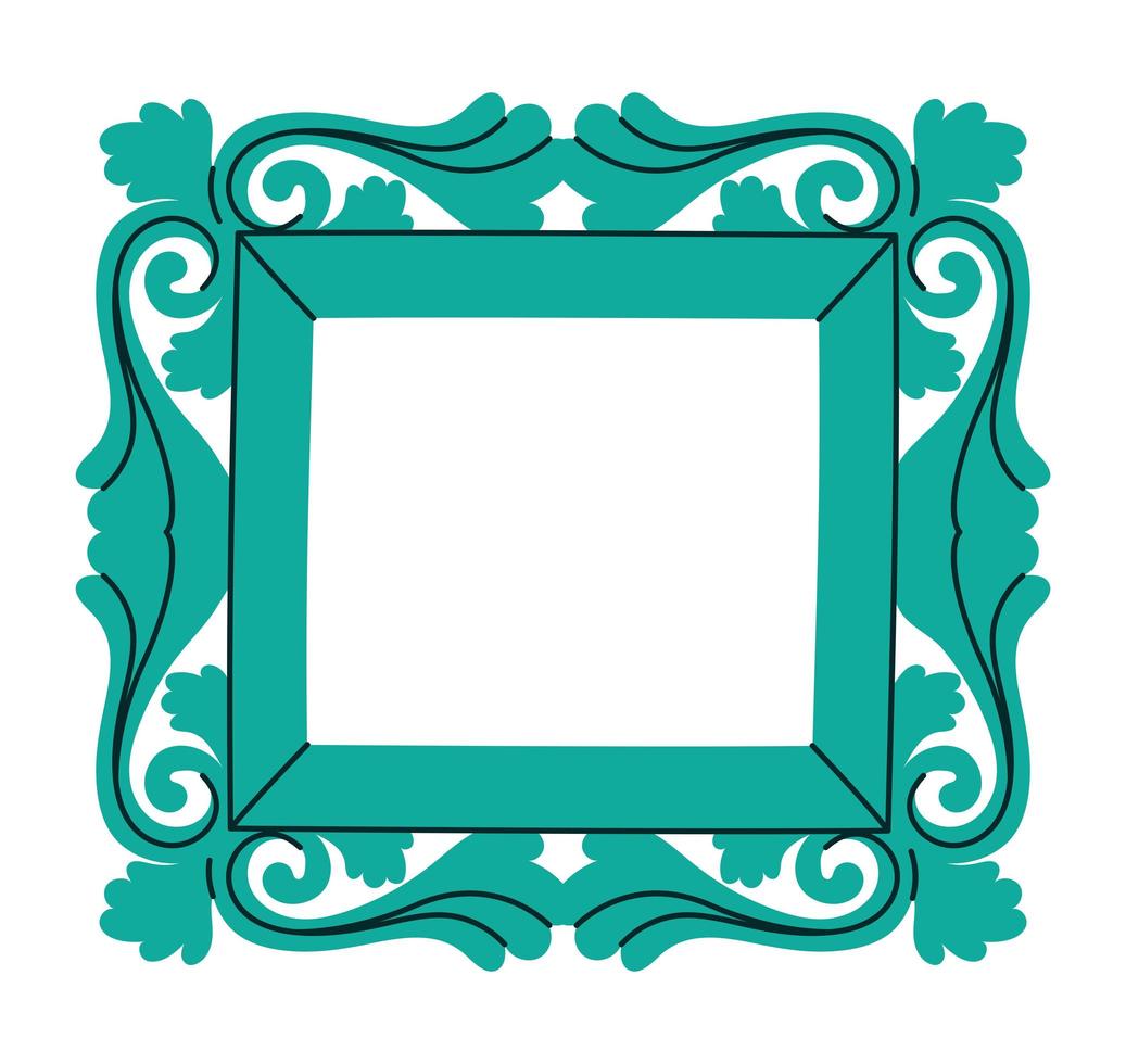 pretty green frame vector