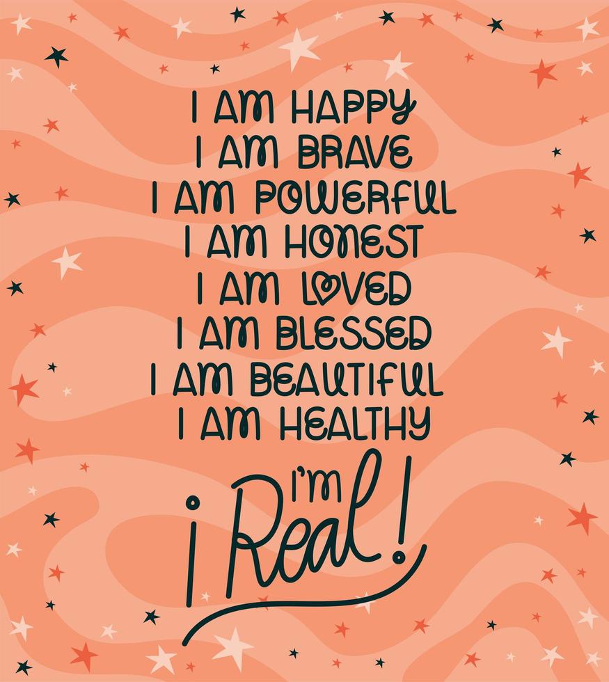 pretty affirmations design vector