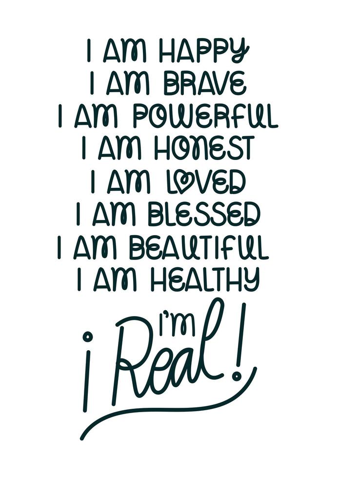 pretty affirmations illustration vector