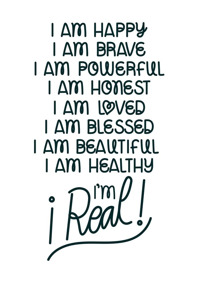 pretty affirmations illustration vector