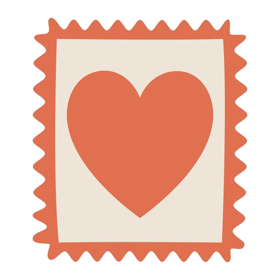 heart post stamp vector