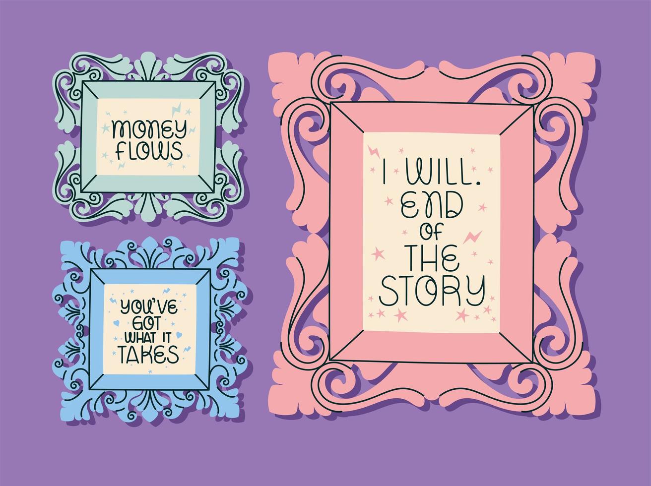 three inspiration affirmation vector